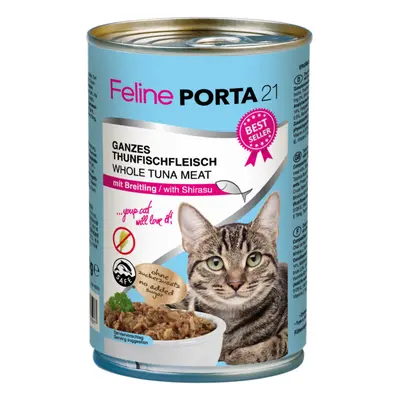 Feline Porta 21 6 x 400 g en latas para gatos - Atún con espadín (sin cereales)