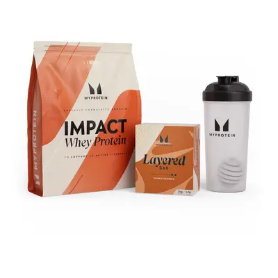 Coffret Impact Whey Protein + barre protéinée à 6 couches - Cookie Crumble - Chocolate Brownie