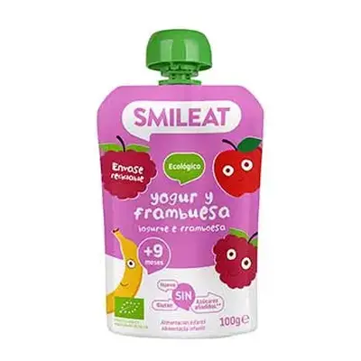 Smileat eco 100 gr pouch yogur frambuesa con antioxidantes vitaminas y...