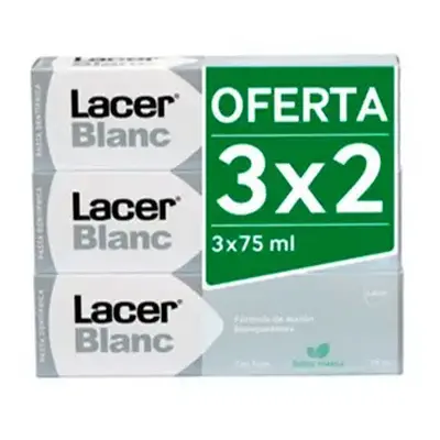 Lacer blanc plus pasta menta lote de 3x75 ml