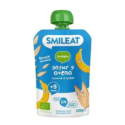 Smileat eco 100 gr pouch yogur avena con antioxidantes vitaminas y min...