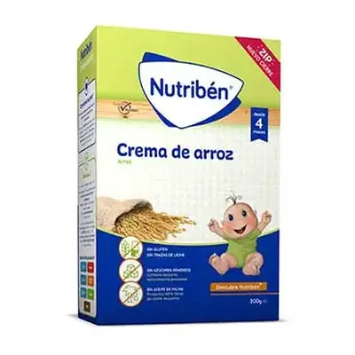 Nutriben papilla infantil crema de arroz sin gluten 300 gramos