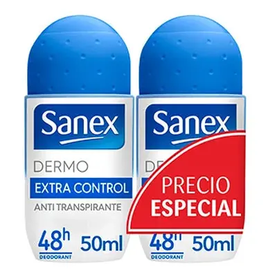 Sanex desodorante roll on extra control 2x50 ml