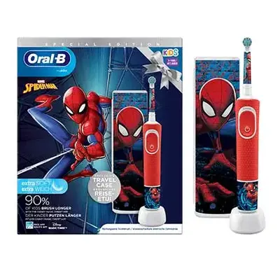 Oral-b set cepillo eléctrico vitality pro kids spiderman + funda de v...