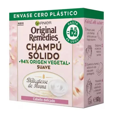 Garnier - Champú sólido suave Original Remedies - Cabello delicado