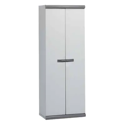 Armario Alto de Jardín Resina Coimbra 2 Gardiun 62,5x39x169 cm Gris 2 Puertas 3 Baldas