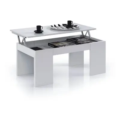 MESA DE CENTRO ELEVABLE BLANCO BRILLO FLAVIO