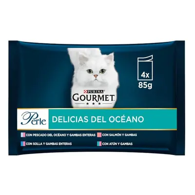 4 sobres x 85 g Gourmet Perle Delicias del Océano en salsa sobre para gatos