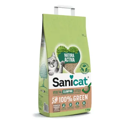 5 KG 5 kg Sanicat Natura Activa 100% Green Arena Vegetal para gatos