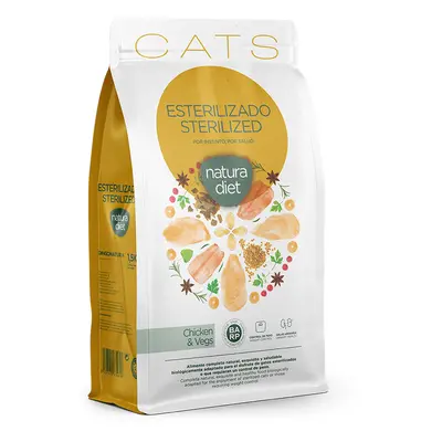 1.5 kg Natura Diet Sterilized Pollo pienso para gatos