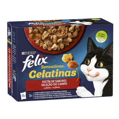 4 sobres x 85 g Felix Sensations Festín de Sabores sobres en gelatina para gatos