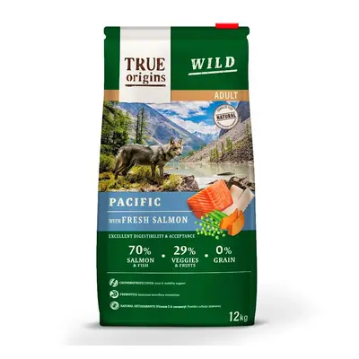 2 x 12 kg True Origins Wild Adult Pacific Salmón pienso para perros ¡Pack ahorro!