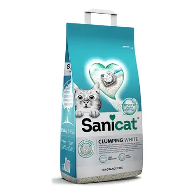 20 L Sanicat Clumping White Arena Blanca Aglomerante sin perfume para gatos