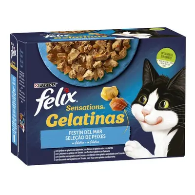 48 sobres x 85 g Felix Sensations Festín del Mar sobres en gelatina para gatos ¡Pack ahorro!