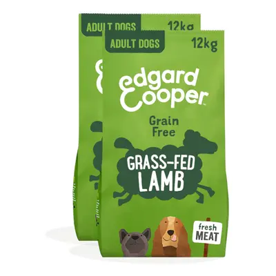 2 x 12 kg Edgard y Cooper Adult Cordero pienso para perros ¡Pack ahorro!