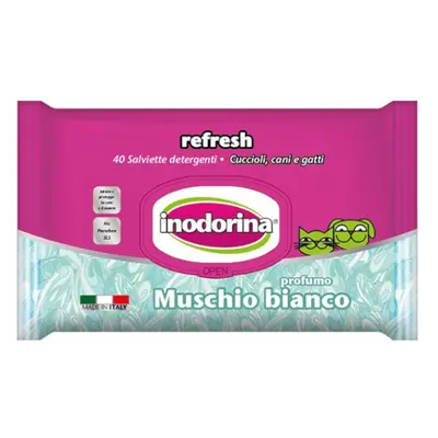 40 UN Inodorina Refresh Musgo Blanco Toallitas Húmedas para perros y gatos