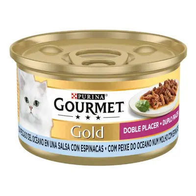 48 sobres x 85 g Gourmet Gold Pescado del Océano y Espinacas en salsa sobre para gatos ¡Pack aho