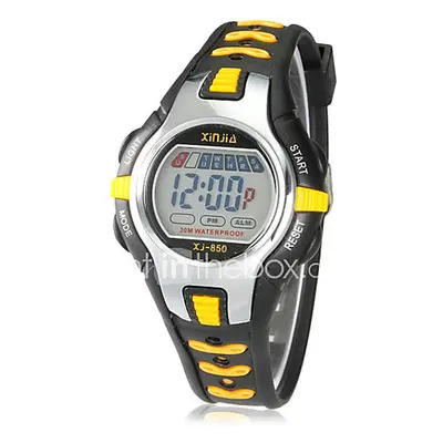 Niño Reloj Deportivo Reloj digital Digital LCD Calendario Cronógrafo alarma Caucho Banda Negro R