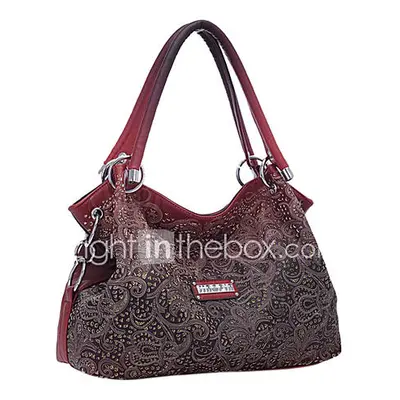 Mujer Bolsos Todas las Temporadas PU Bolso de Hombro Tote para De Compras Casual Formal Gris Roj