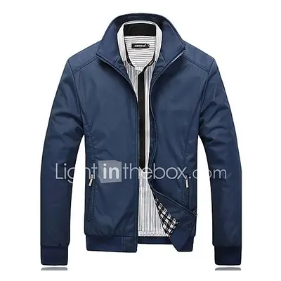 Hombre Clásico De Compras Casual/Diario Cita Otoño Invierno Chaqueta,Cuello Camisero Color sólid