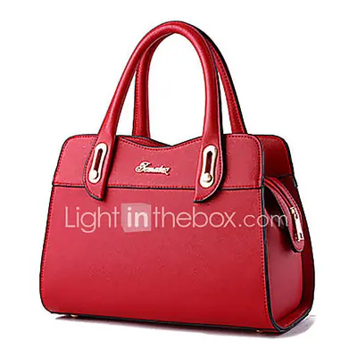 Mujer Bolsos Otoño PU Tote Volantes para De Compras Casual Formal Fucsia Rosa Wine Azul Claro La