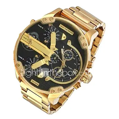 Hombre Reloj Militar Reloj de Vestir Reloj de Moda Reloj de Pulsera Cuarzo Calendario Dos Husos 