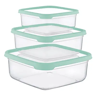 Set 3 Recipientes Herméticos para Alimentos, de forma Cuadrada 7house