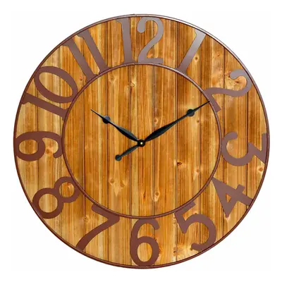 Reloj de Pared Vintage Negro/Madera Oscura Ø80cm O91