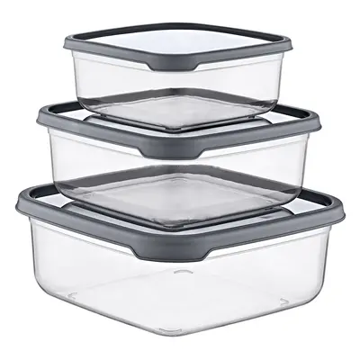 Set 3 Recipientes Herméticos para Alimentos, de forma Cuadrada 7house