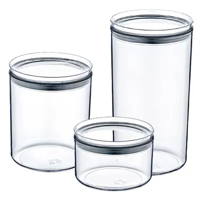 Set 3 Recipientes Herméticos para Alimentos Pequeños, Medianos y Grandes, de forma Redonda 7hous