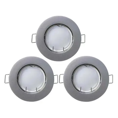 Pack 3 Focos LED Empotrables Redondos GU10 7W 525lm Ø7cm Aluminio 7hSevenOn