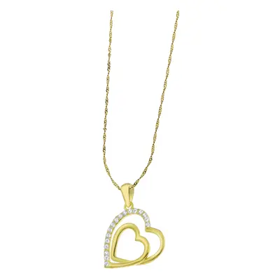 Collar Corazón De Oro 9k Lg00069/43 Corazón, Mujer