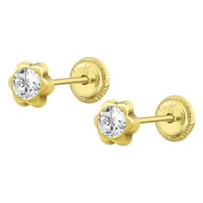 Pendientes De Bebé Flor Hin00267/4 Oro