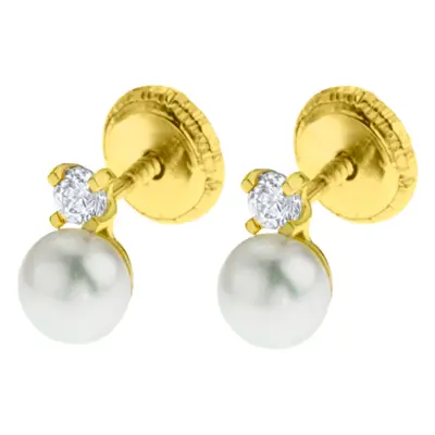 Pendientes De Bebé Perla Lg00101/4 Oro 9k