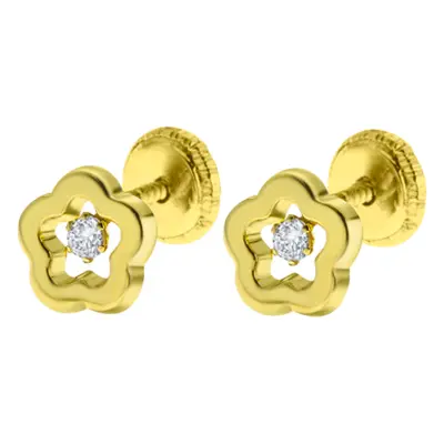 Pendientes De Bebé Flor Lg00097/6 Oro