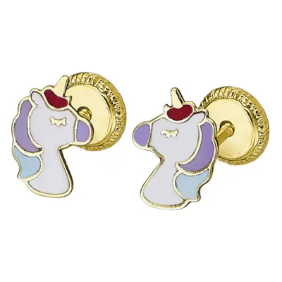 Pendientes De Bebé Unicornio Lg00153/7 Oro 9k