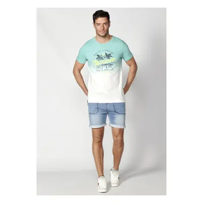 Camiseta de manga corta de algodón color Menta para Hombre