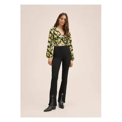 MANGO - Blusa estampado floral negro - Mujer