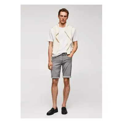 MANGO MAN - Bermudas vaqueras slim fit gris - Hombre