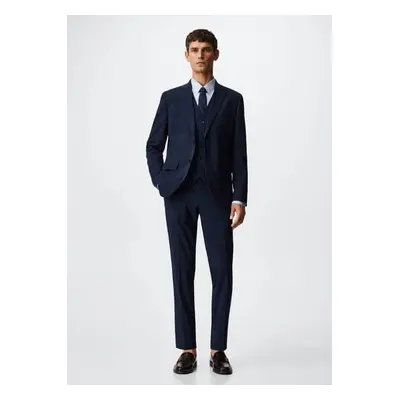 MANGO MAN - Chaleco traje slim fit cuadros azul marino oscuro - Hombre