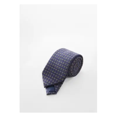 MANGO MAN - Corbata seda estampado azul marino - Talla única - Hombre