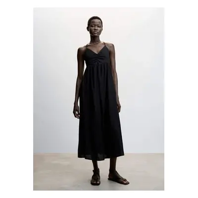 MANGO - Vestido evasé negro - Mujer