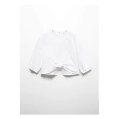 MANGO BABY - Blusa nudo algodón blanco - 12-18 meses - Niños