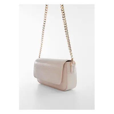 MANGO - Bolso solapa cadena blanco roto - Talla única - Mujer