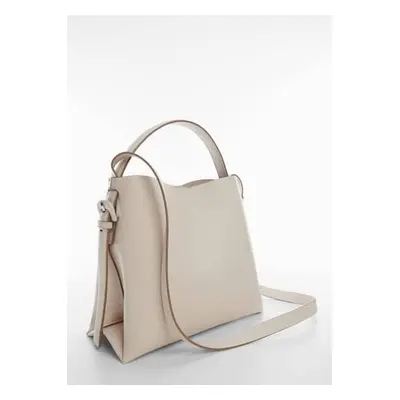 MANGO - Bolso shopper detalle hebilla blanco roto - Talla única - Mujer