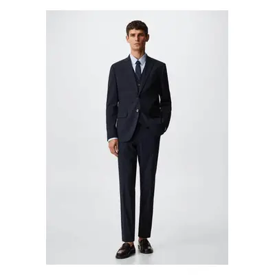 MANGO MAN - Americana traje slim fit cuadros azul marino oscuro - Hombre