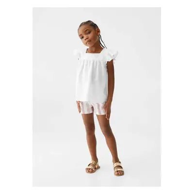 MANGO BABY - Blusa manga volante blanco - 2-3 años - Niños