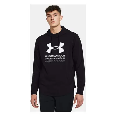 Sudadera estampada con capucha Under Armour Rival Terry para hombre Negro / Blanco XL