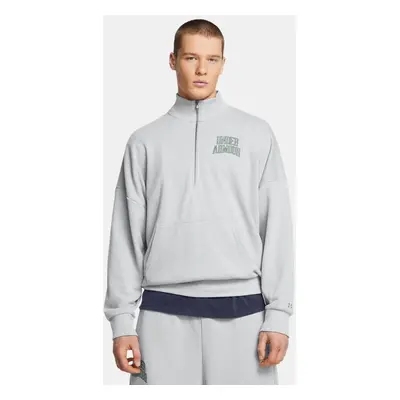 Sudadera con media cremallera Under Armour Icon Heavyweight Terry Oversized para hombre Mod Gris