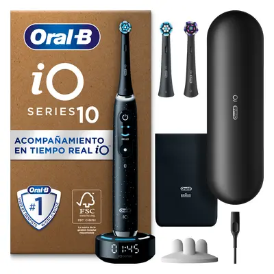 Oral-B iO 10 Pack de Cepillo Eléctricos Negros con 3 Recambios